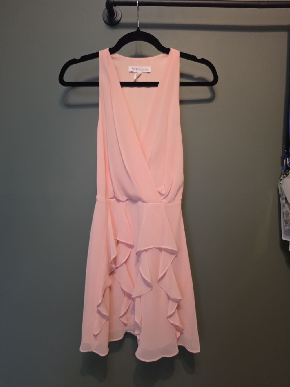 BCBGeneration Blush Pink Ruffle Dress